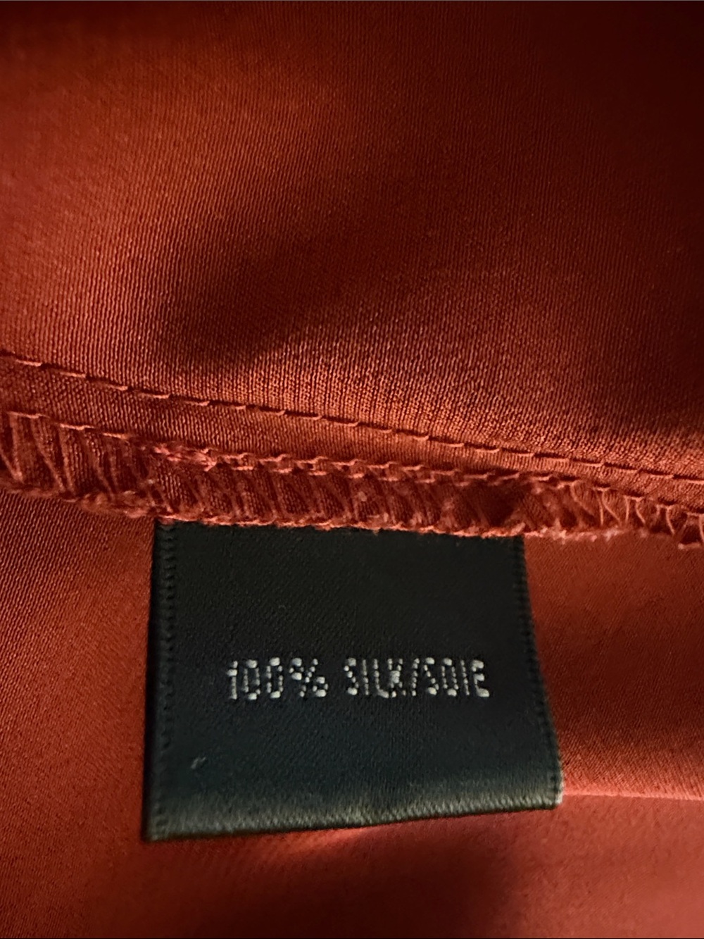 Lafayette 148 New York NWOT 100% Silk Rust Satin Blouse Luxe Minimalist - Picture 7 of 8